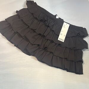NWT Out From Under Urban Outfitters Tap Shoe Black Ruffle Mesh Skort
